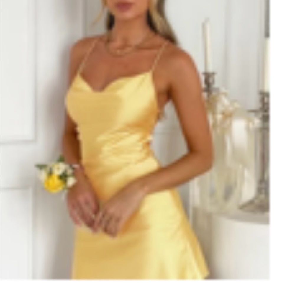 Beginning Boutique Yellow Mini Dress size 6